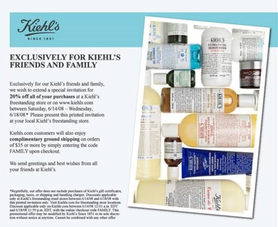 20 % Off at Kiehl’s