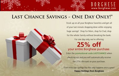 25% Off at Borghese.com