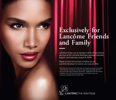 Get 20% Off at Lancome Boutiques!