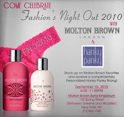 Fashion’s Night Out: Hanky Panky & Molton Brown!