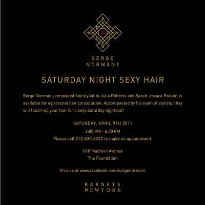 Get Your Hair Done By Serge Normant At Barney’s This Weekend!