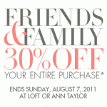 30% Off Your Entire Purchase At LOFT & Ann Taylor