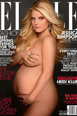 Jessica Simpson Nude & Pregnant On The Cover Of Elle