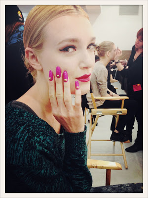 Kate Spade AW 2013 Backstage Beauty: Hair/Makeup/Nails