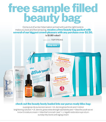 Bliss Beauty Bag Skin Care Gift With $130 Purchase