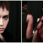 Carmen Marc Valvo Fall 2014 Beauty: Edgy Tiered Ponytail With Bangs 