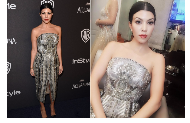 Recreate Kourtney Kardashian’s Golden Globes Low Ponytail