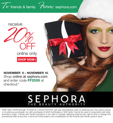 Sephora Friends and Family: 20% Off!