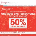 December 16 Only: 50% Off at Freeze 24-7