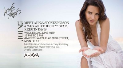 Meet AHAVA Spokesperson/SATC Star Kristin Davis at Lord & Taylor!