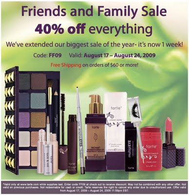 tarte Friends and Family Sale