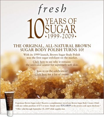 Free Fresh Brown Sugar Body Lotion!