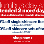 Blissworld Extends Its Columbus Day Sale
