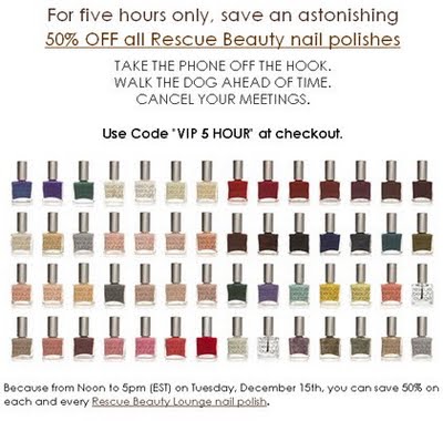 Rescue Beauty Lounge Discount Code: December 15 Only!