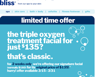 Bliss’ The Triple Oxygen Treatment Facial For $135