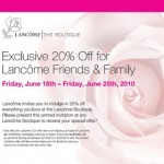 20% Off at Lancôme