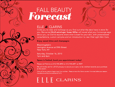 Join ELLE, Clarins & Astrologer Susan Miller at Bloomingdale’s