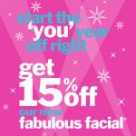 15% Off Bliss Spa Facials