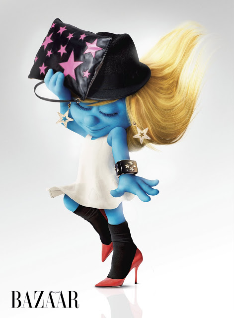 Smurfette In the August Issue Of Harper’s Bazaar