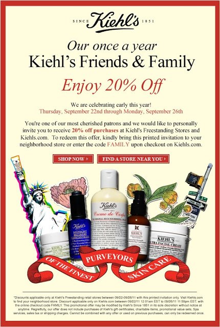 Kiehl’s Friends and Family Sale
