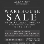 All Saints Warehouse Sale