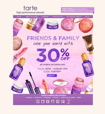 Tarte Cosmetics Friends & Family Sale
