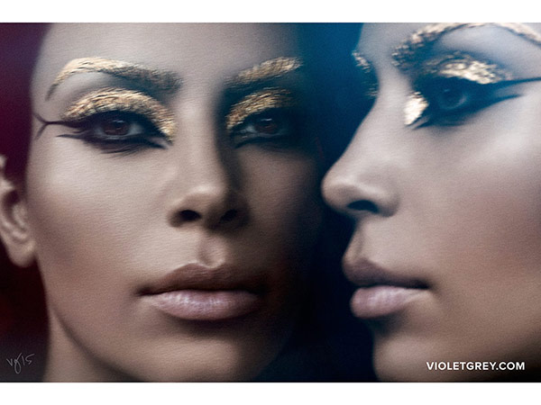 Kim Kardashian Serves Elizabeth Taylor-style Cleopatra Realness For Violet Grey